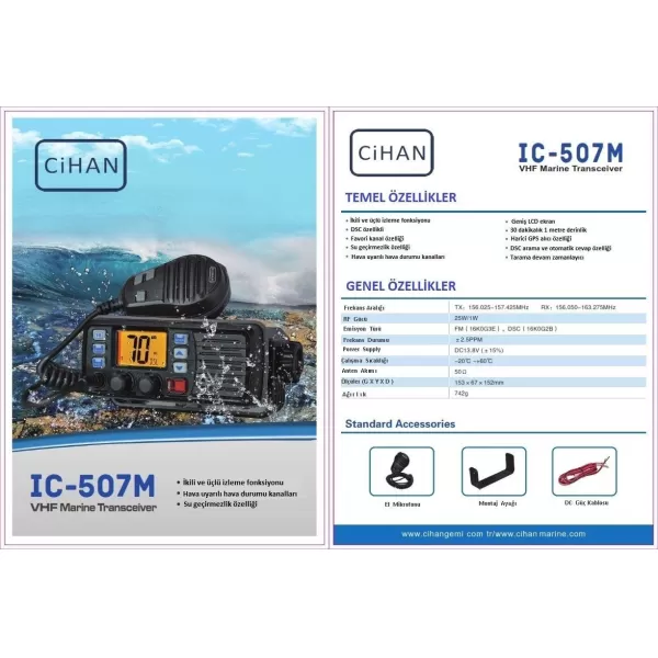 Cihan IC 507M Sabit VHF Sabit Telsiz Kılavuz